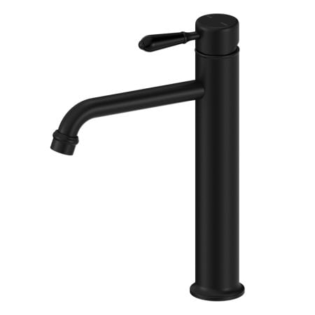 YORK STRAIGHT TALL BASIN MIXER TAPS WITH METAL LEVER BATHROOM FAUCETS MATTE BLACK (NR692101A02MB)