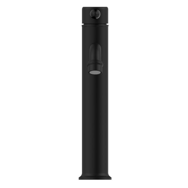 YORK STRAIGHT TALL BASIN MIXER TAPS WITH METAL LEVER BATHROOM FAUCETS MATTE BLACK (NR692101A02MB)