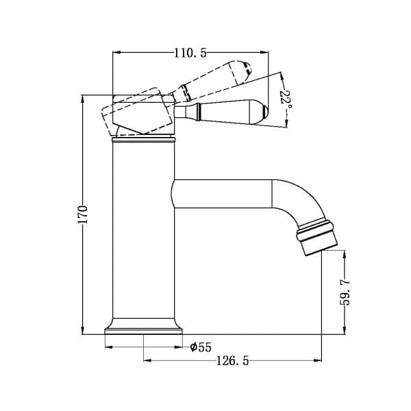 YORK STRAIGHT BASIN MIXER TAPS WITH WHITE PORCELAIN LEVER BATHROOM FAUCETS AGED BRASS (NR692101B01AB)