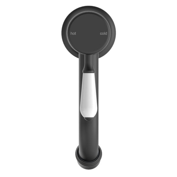 YORK STRAIGHT BASIN MIXER TAPS WITH WHITE PORCELAIN LEVER BATHROOM FAUCETS MATTE BLACK (NR692101B01MB)