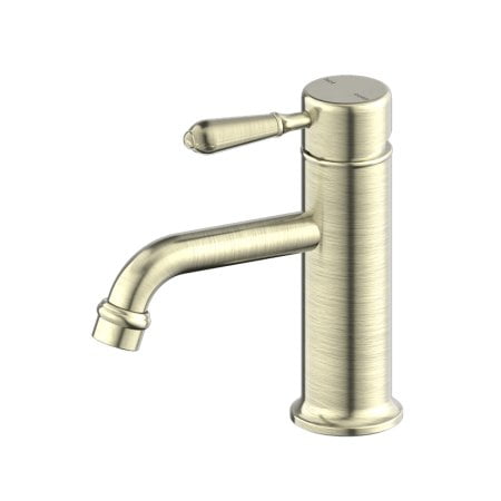 YORK STRAIGHT BASIN MIXER TAPS WITH METAL LEVER BATHROOM FAUCETS AGED BRASS (NR692101B02AB)