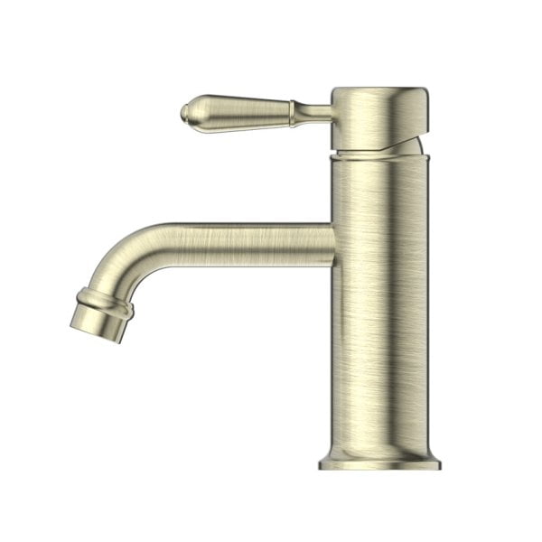 YORK STRAIGHT BASIN MIXER TAPS WITH METAL LEVER BATHROOM FAUCETS AGED BRASS (NR692101B02AB)