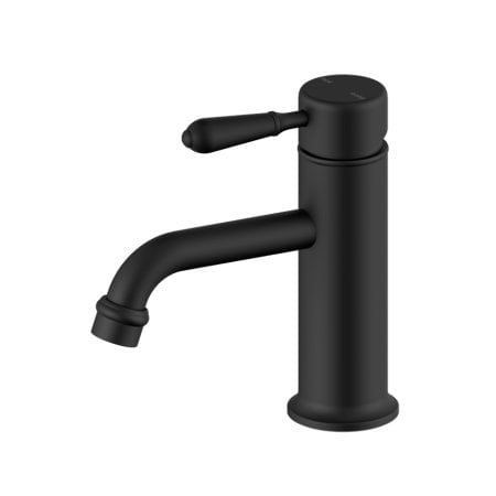 YORK STRAIGHT BASIN MIXER TAPS WITH METAL LEVER BATHROOM FAUCETS MATTE BLACK (NR692101B02MB)