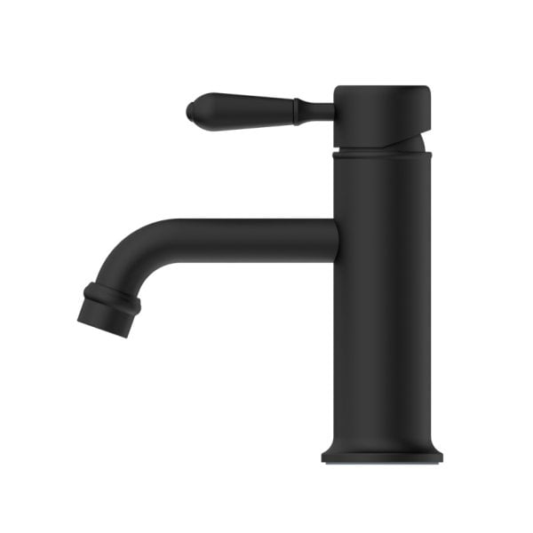 YORK STRAIGHT BASIN MIXER TAPS WITH METAL LEVER BATHROOM FAUCETS MATTE BLACK (NR692101B02MB)