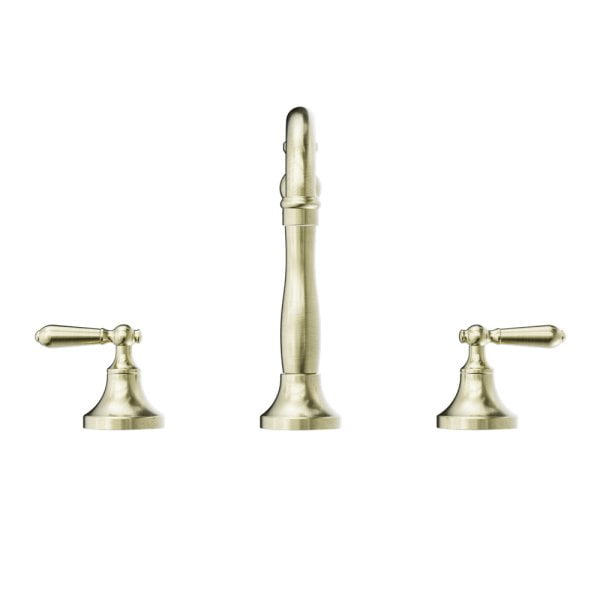 YORK BASIN TAP SET WITH METAL LEVER BATHROOM BASIN MIXER FAUCET AGED BRASS (NR692102A02AB)