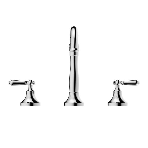 YORK BASIN TAP SET WITH METAL LEVER BATHROOM BASIN MIXER FAUCET CHROME (NR692102A02CH)