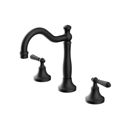 YORK BASIN TAP SET WITH METAL LEVER BATHROOM BASIN MIXER FAUCET MATTE BLACK (NR692102A02MB)