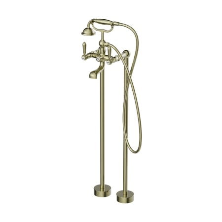 YORK FREESTANDING BATH SET WITH METAL HAND SHOWER SET BATHROOM TUB FAUCETS WITH HAND SHOWER AGED BRASS (NR692103A02AB)