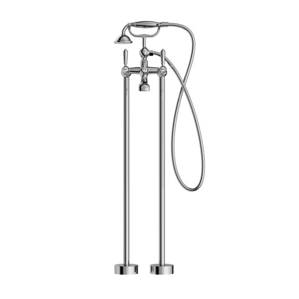 YORK FREESTANDING BATH SET WITH METAL HAND SHOWER SET BATHROOM TUB FAUCETS WITH HAND SHOWER CHROME (NR692103A02CH)