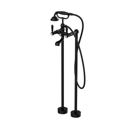 YORK FREESTANDING BATH SET WITH METAL HAND SHOWER SET BATHROOM TUB FAUCETS WITH HAND SHOWER MATTE BLACK (NR692103A02MB)
