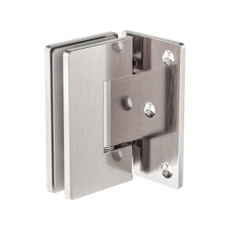 90 DEGREE GLASS TO WALL SHOWER HINGE HARDWARE REPLACEMENT PART 10MM GLASS BRUSHED NICKEL (NRSH101ABN)
