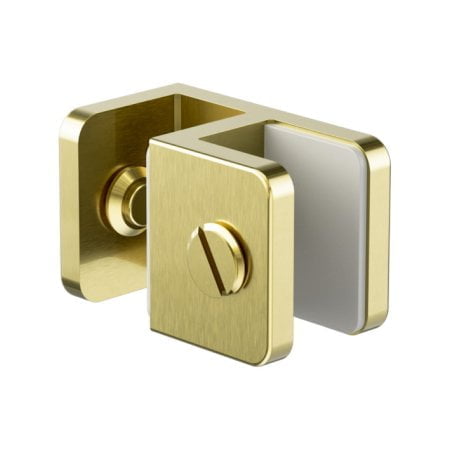 OVER-PANEL GLASS TO GLASS FITTING GLASS CLAMP HEAVY DUTY SQUARE GLASS BRACKET CLAMPS 10MM GLASS BRUSHED GOLD (NRSH201ABG)