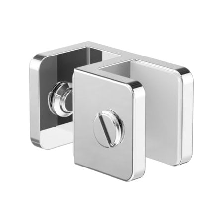 OVER-PANEL GLASS TO GLASS FITTING GLASS CLAMP HEAVY DUTY SQUARE GLASS BRACKET CLAMPS 10MM GLASS CHROME (NRSH201ACH)