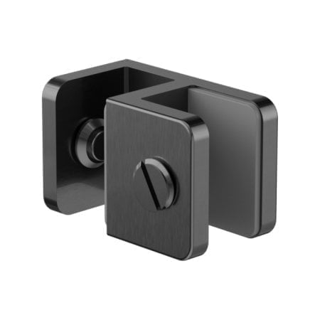 OVER-PANEL GLASS TO GLASS FITTING GLASS CLAMP HEAVY DUTY SQUARE GLASS BRACKET CLAMPS 10MM GLASS GUN METAL (NRSH201AGM)