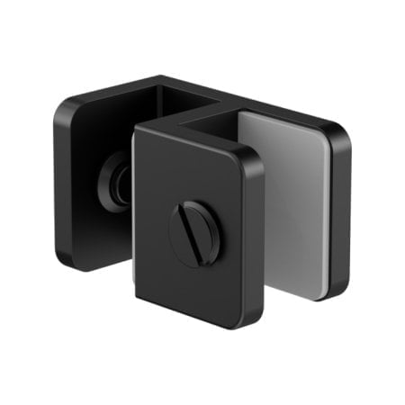 OVER-PANEL GLASS TO GLASS FITTING GLASS CLAMP HEAVY DUTY SQUARE GLASS BRACKET CLAMPS 10MM GLASS MATTE BLACK (NRSH201AMB)