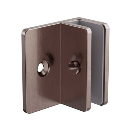 SHOWER F BRACKET GLASS CLAMP HEAVY DUTY SQUARE GLASS BRACKET CLAMPS 10MM GLASS BRUSHED BRONZE (NRSH202ABZ)