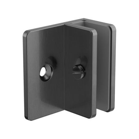 SHOWER F BRACKET GLASS CLAMP HEAVY DUTY SQUARE GLASS BRACKET CLAMPS 10MM GLASS GUN METAL (NRSH202AGM)
