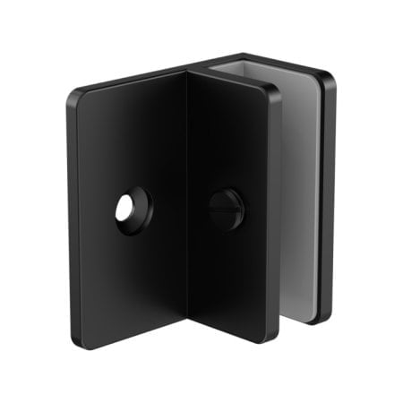 SHOWER U BRACKET GLASS CLAMP HEAVY DUTY SQUARE GLASS BRACKET CLAMPS 10MM GLASS MATTE BLACK (NRSH202AMB)