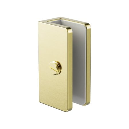 SHOWER U BRACKET GLASS CLAMP HEAVY DUTY SQUARE GLASS BRACKET CLAMPS 10MM GLASS BRUSHED GOLD (NRSH203ABG)