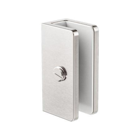 SHOWER U BRACKET GLASS CLAMP HEAVY DUTY SQUARE GLASS BRACKET CLAMPS 10MM GLASS BRUSHED NICKEL (NRSH203ABN)