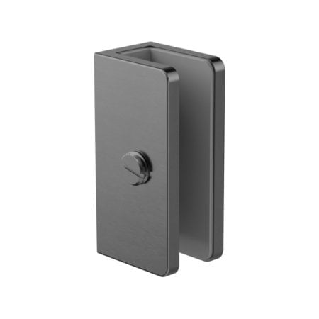 SHOWER U BRACKET GLASS CLAMP HEAVY DUTY SQUARE GLASS BRACKET CLAMPS 10MM GLASS GUN METAL (NRSH203AGM)