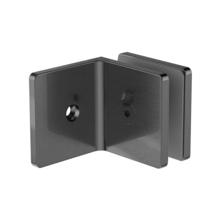 90 DEGREE GLASS TO WALL BRACKET GLASS DOOR CLAMP HARDWARE 10MM GLASS GUN METAL (NRSH204AGM)