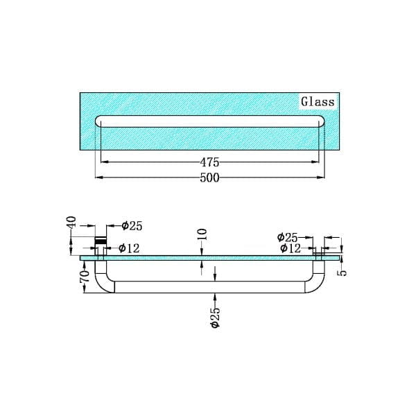 TOWEL BAR TOWEL RACKS FOR BATHROOM SINGLE BAR 500MM GUN METAL (NRSH303AGM)