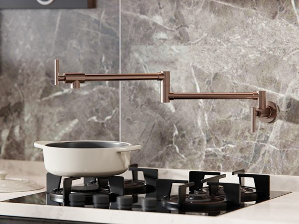 ZEN 316L STAINLESS STEEL WALL MOUNT STOVE FAUCET LEAD-FREE POT FILLER PVD BLACK (NR162203PB)