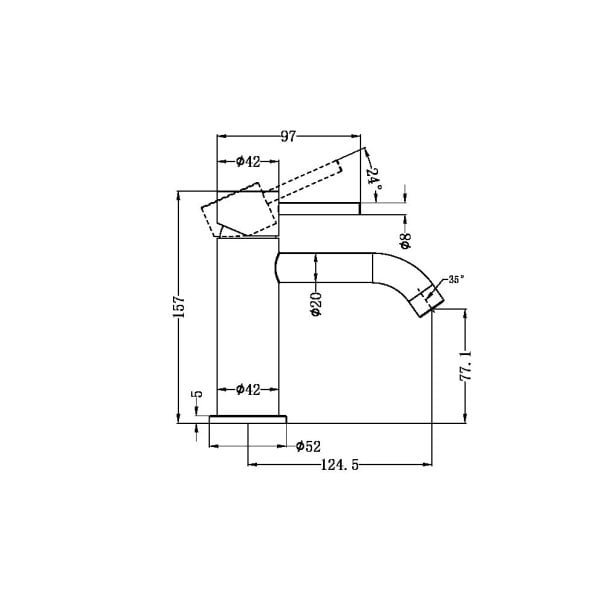 ZEN SS316L BASIN MIXER SINK FAUCETS BATHROOM SINGLE HANDLE BASIN MIXER TAP BRUSHED BRONZE (NR162201BZ)