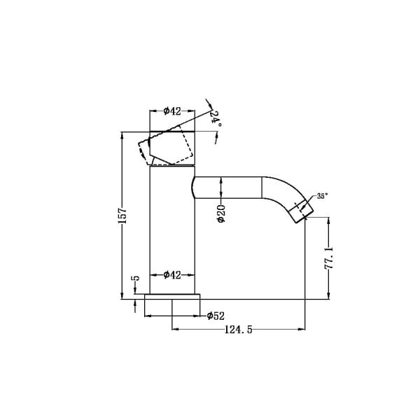 ZEN SS316L BASIN MIXER HANDLESS ONE HOLE BASIN MIXER FAUCETS BRUSHED BRONZE (NR162201bBZ)