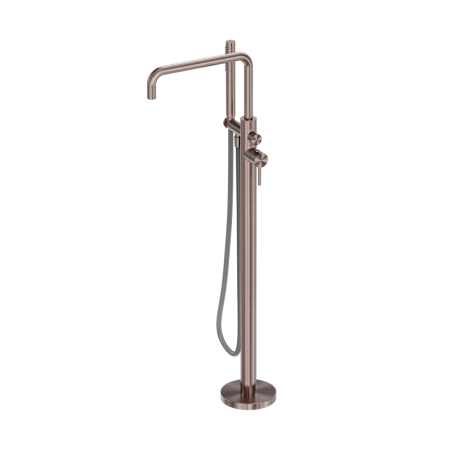 ZEN SS316L FLOOR MOUNT BATHTUB FAUCET FREESTANDING BATH MIXER WITH OUTDOOR SHOWER HOSE BRUSHED BRONZE (NR162203A01BZ)
