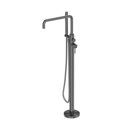 ZEN SS316L FLOOR MOUNT BATHTUB FAUCET FREESTANDING BATH MIXER WITH OUTDOOR SHOWER HOSE GRAPHITE (NR162203A01GR)