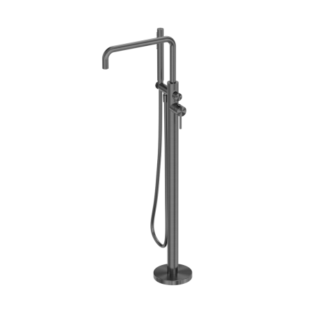ZEN SS316L FREESTANDING BATHTUB FAUCET FLOOR MOUNTED TUB FILLER WIHT HAND SHOWER 360 DEGREE SWIVEL STANDING SPOUT GRAPHITE (NR162203A02GR)