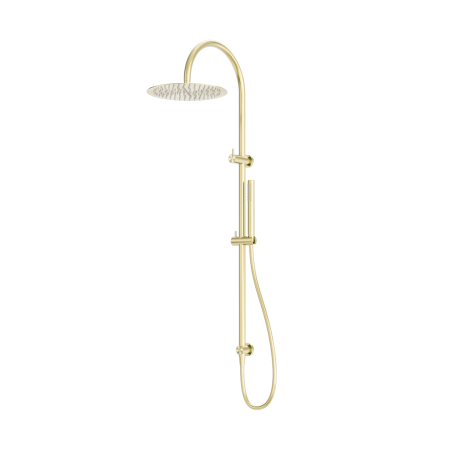 ZEN SS316L TWIN SHOWER DUAL SHOWER HEADS WITH HANDHELD COMBO RAINFALL SHOWERS BRUSHED GOLD (NR162205C02BG)