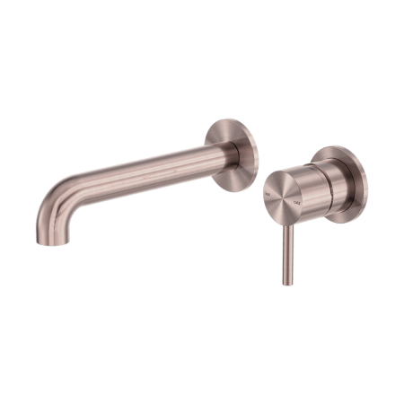 ZEN SS316L WALL BASIN/BATH MIXER SEPARATE BACK PLATE WALL MOUNT BATHROOM FAUCET 185/230MM SPOUT BRUSHED BRONZE