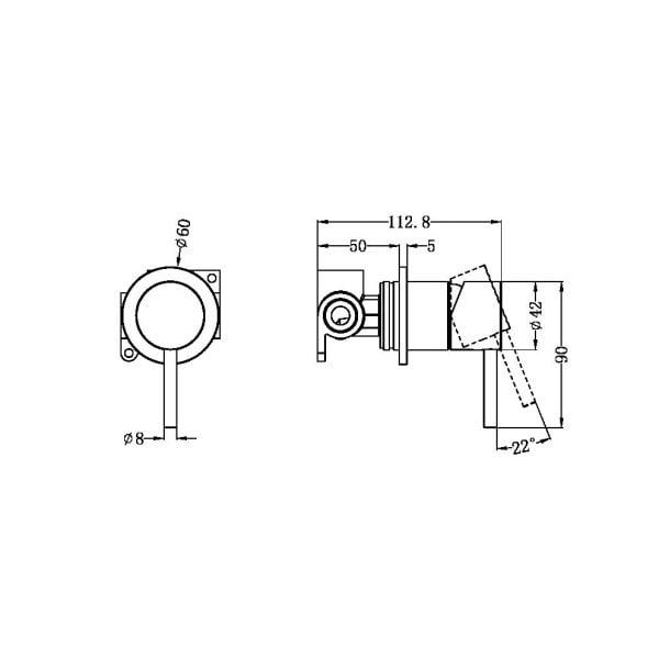 ZEN SS316L SHOWER MIXER VALVE KIT SINGLE HANDLE SHOWER VALVE BODY REPLACEMENT SINGLE FUNCTION ROUGH-IN VALVE BATHROOM TUB SHOWER TRIM KIT GRAPHITE (NR162211GR)
