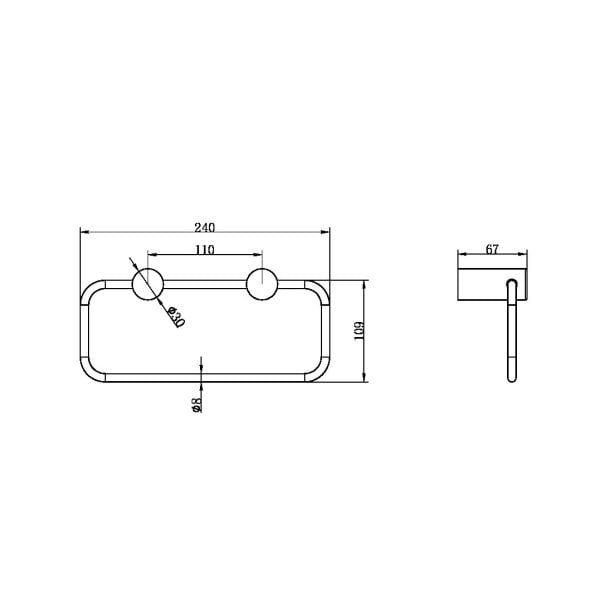 ZEN SS316L HAND TOWEL RING HARDWARE ACCESSORIES HAND TOWEL HOLDER BRUSHED NICKEL (NR1680BN)