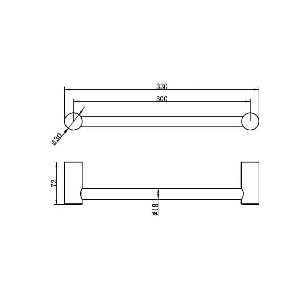 ZEN SS316L HAND TOWEL RAIL TOWEL RACK HOLDER TOWEL BAR BRUSHED GOLD (NR1680ABG)