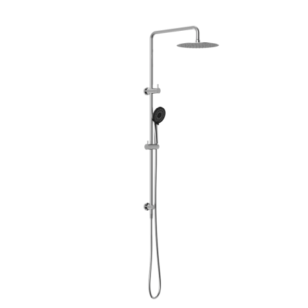 ROUND PROJECT TWIN SHOWER SHOWER SYSTEM WITH RAIN SHOWERHEAD CHROME (NR232105FCH)