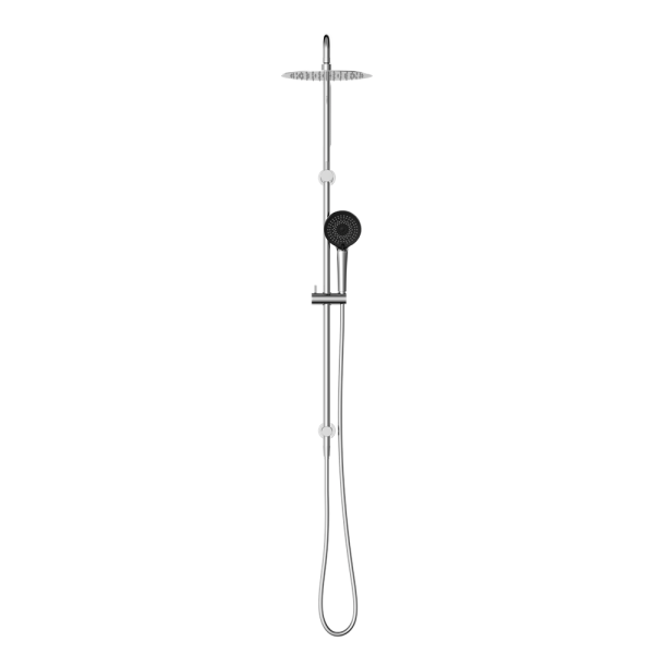 ROUND PROJECT TWIN SHOWER SHOWER SYSTEM WITH RAIN SHOWERHEAD CHROME (NR232105FCH)