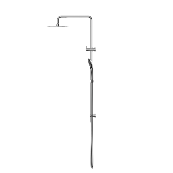 ROUND PROJECT TWIN SHOWER SHOWER SYSTEM WITH RAIN SHOWERHEAD CHROME (NR232105FCH)