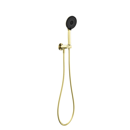 PROJECT ROUND SHOWER ON BRACKET HANDHELD SHOWER HEAD BRUSHED GOLD (NR320BG)