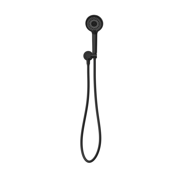 PROJECT ROUND SHOWER ON BRACKET HANDHELD SHOWER HEAD MATTE BLACK (NR320MB)