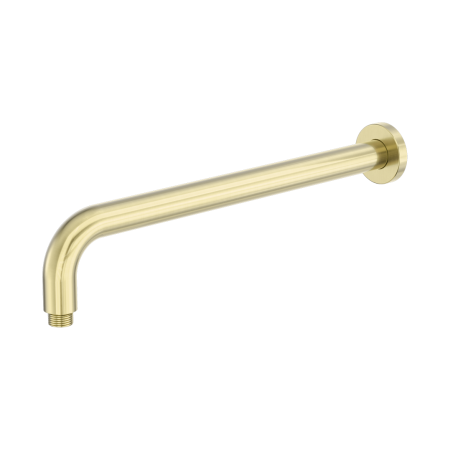 ZEN SS316L ROUND SHOWER ARM WITH FLANGE WALL MOUNTED SHOWER PIPE ARM EXTENSION ARM FOR FIXED SHOWER HEAD 400MM LENGTH BRUSHED GOLD (NR509BG)