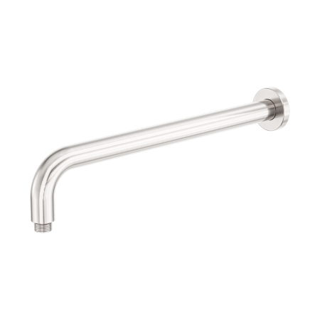 ZEN SS316L ROUND SHOWER ARM WITH FLANGE WALL MOUNTED SHOWER PIPE ARM EXTENSION ARM FOR FIXED SHOWER HEAD 400MM LENGTH BRUSHED NICKEL (NR509BN)