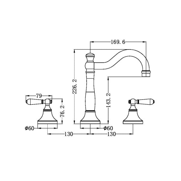 YORK BASIN SET WITH WHITE PORCELAIN LEVER BATHROOM SINK FAUCET CHROME (NR692102A03CH)