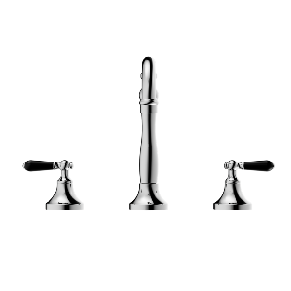 YORK BASIN SET WITH WHITE PORCELAIN LEVER BATHROOM SINK FAUCET CHROME (NR692102A03CH)