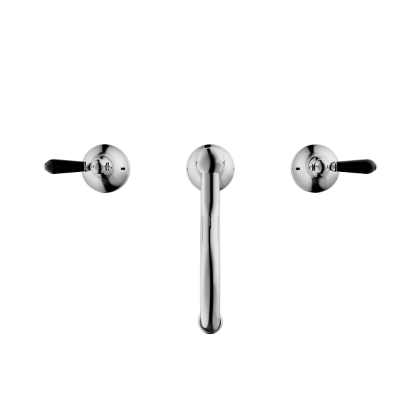 YORK BASIN SET WITH WHITE PORCELAIN LEVER BATHROOM SINK FAUCET CHROME (NR692102A03CH)