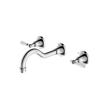 YORK WALL BASIN SET WITH WHITE PORCELAIN LEVER TUB FILLER FAUCET WALL MOUNTED 2 HANDLES BATHTUB FAUCETS CHROME (NR692107A01CH)