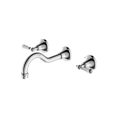 YORK WALL BASIN SET WITH METAL PORCELAIN LEVER TUB FILLER FAUCET WALL MOUNTED 2 HANDLES BATHTUB FAUCETS CHROME (NR692107A02CH)